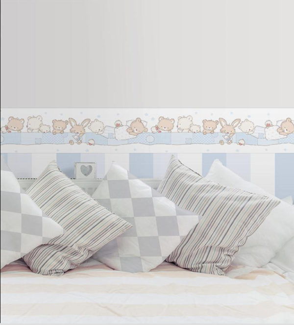 papel cenefa infantil “buenas noches amigos animalitos” – dulces sueños para bebés | ref. 590 1