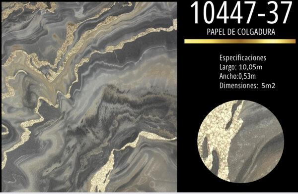 papel de colgadura mármol gris y oro premium | diseño abstracto elegante moderno | ref 10447 37