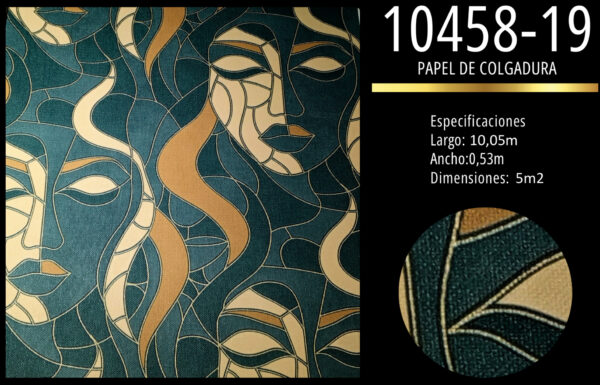 papel de colgadura diseño artístico rostros abstractos premium | elegancia y estilo vanguardista | ref 10458 19