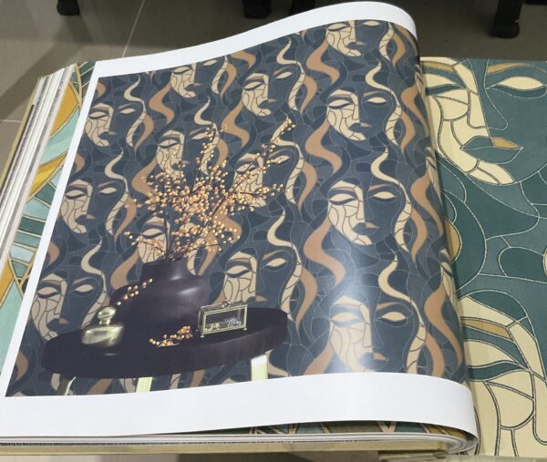 papel de colgadura diseño artístico rostros abstractos premium | elegancia y estilo vanguardista | ref 10458 19