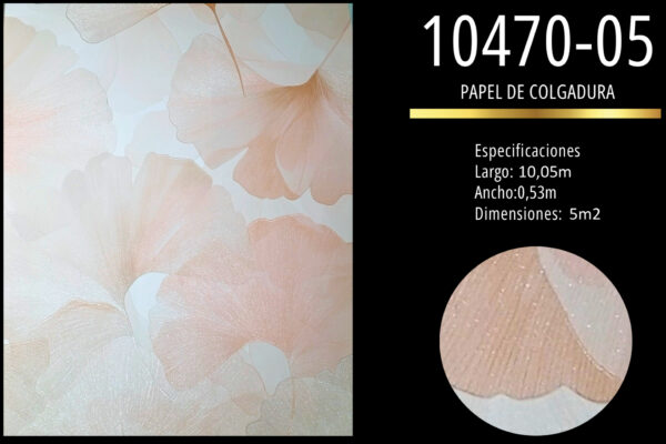 papel de colgadura diseño ginkgo pastel premium | elegancia natural y textura brillante | ref 10470 05